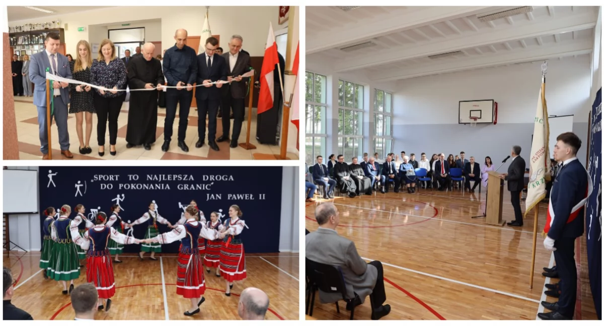 Zdjęcie: Uroczyste otwarcie wyremontowanej sali gimnastycznej w Zespole Szkół Rolniczych im. Stefanii Karpowicz w Krzyżewie