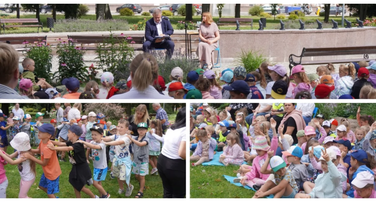 Domy i ośrodki kultury, Burmistrz zainaugurował akcję Czytanie fontannie [FOTO] - zdjęcie, fotografia