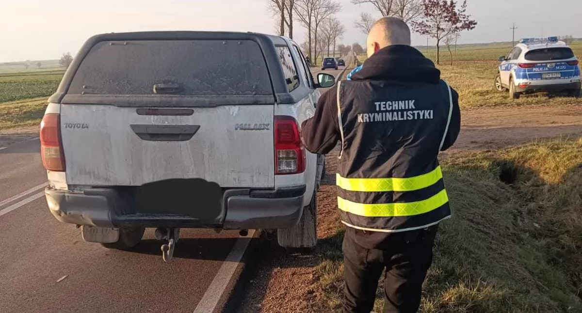 Zdjęcie z miejsca wypadku na DK66 /fot. KPP w Bielsku Podlaskim