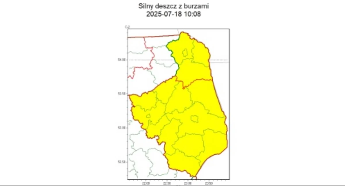 Meteo, Burze ulewne deszcze województwie podlaskim ostrzega - zdjęcie, fotografia