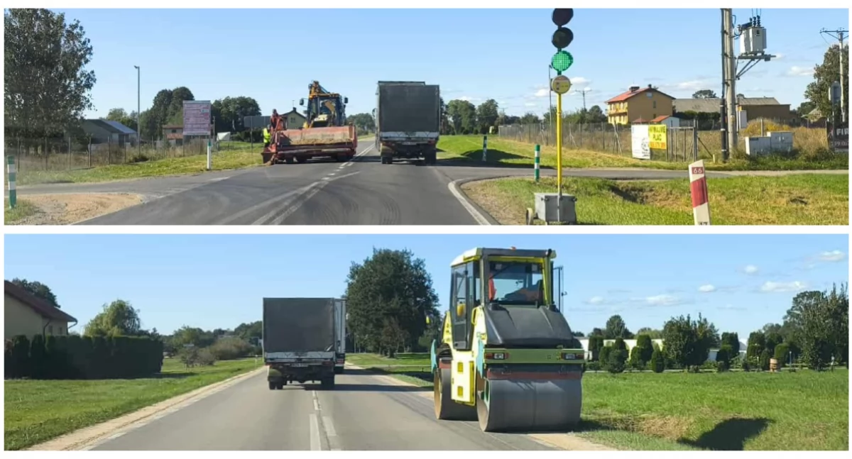 Zdjęcie: Remonty cząstkowe na DK66 między Wysokiem Mazowieckiem a Zambrowem