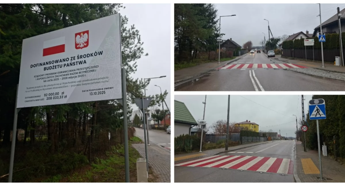 Inwestycje, Bezpieczniej Podlaskiej Przechodniej przejścia pieszych Wysokiem Mazowieckiem [foto] - zdjęcie, fotografia