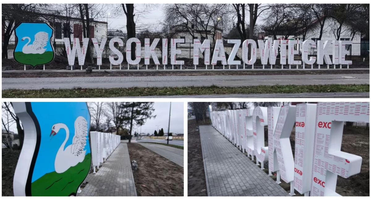 Zdjęcie: Trwa montaż przestrzennego witacza przy ulicy Zambrowskiej w Wysokiem Mazowieckiem