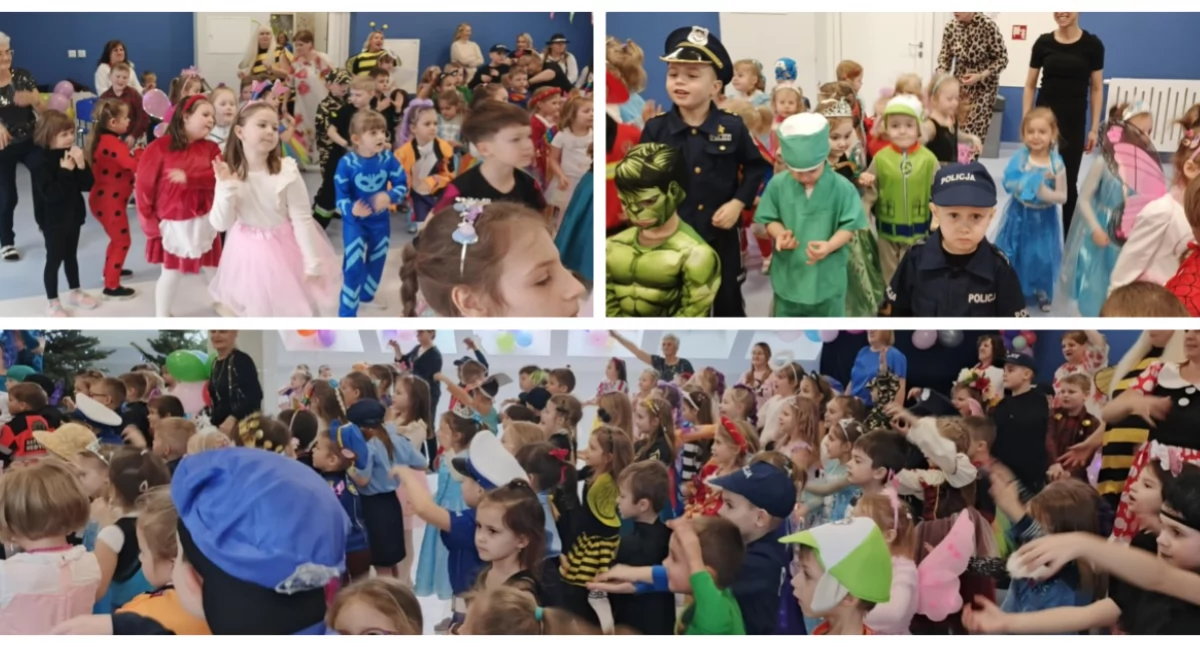 Edukacja, Kolorowy karnawałowy Przedszkolu Miejskim Wysokiem Mazowieckiem [foto] - zdjęcie, fotografia