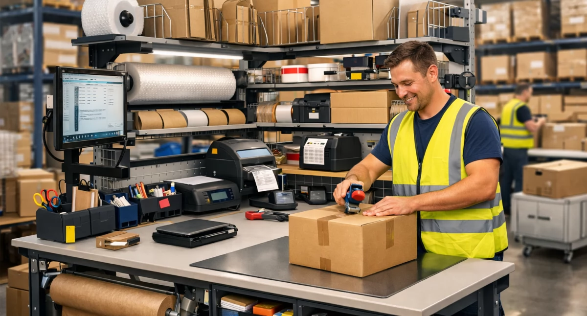 Artykuł sponsorowany, Stanowiska pakowania zoptymalizować procesy pakowania magazynie zwiększyć efektywność bezpieczeństwo pracy - zdjęcie, fotografia