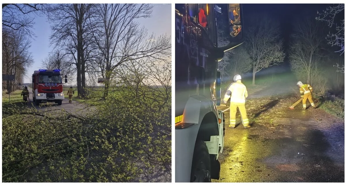 Silny wiatr w regionie. 11 interwencji strażaków w powiecie wysokomazowieckim /fot. OSP Sokoły, OSP Kobylin-Borzymy
