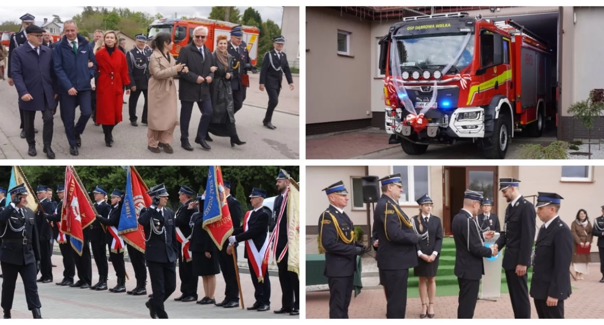 Pożary i straż, Dąbrowa Wielka nowym wozem ratowniczo gaśniczym [FOTO VIDEO] - zdjęcie, fotografia