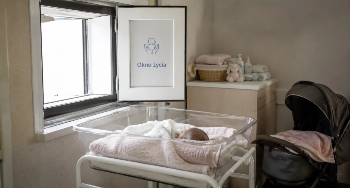 Z kraju, Dwumiesięczna dziewczynka pozostawiona oknie życia Białymstoku - zdjęcie, fotografia