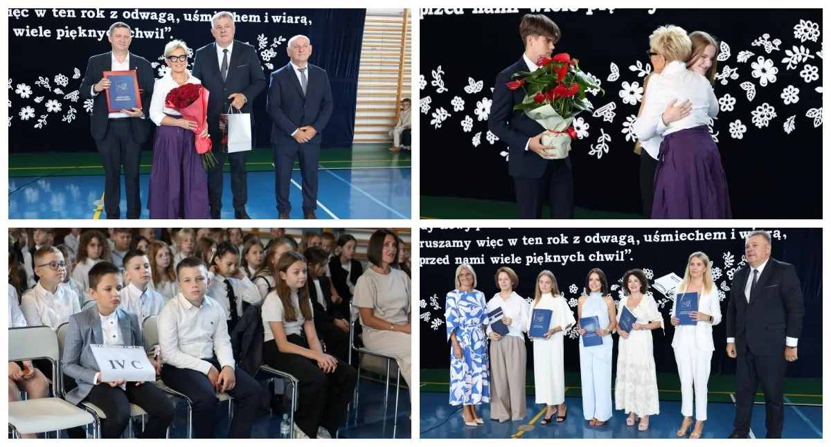 Wyjątkowe rozpoczęcie roku w SP1 w Wysokiem Mazowieckiem. Po 22 latach pożegnano dyrektor Małgorzatę Koc [FOTO]