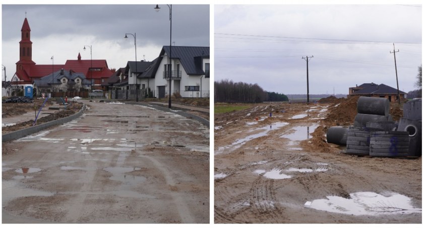 Zdjęcie przedstawia budowę dróg na Osiedlu Południe w Wysokiem Mazowieckiem
