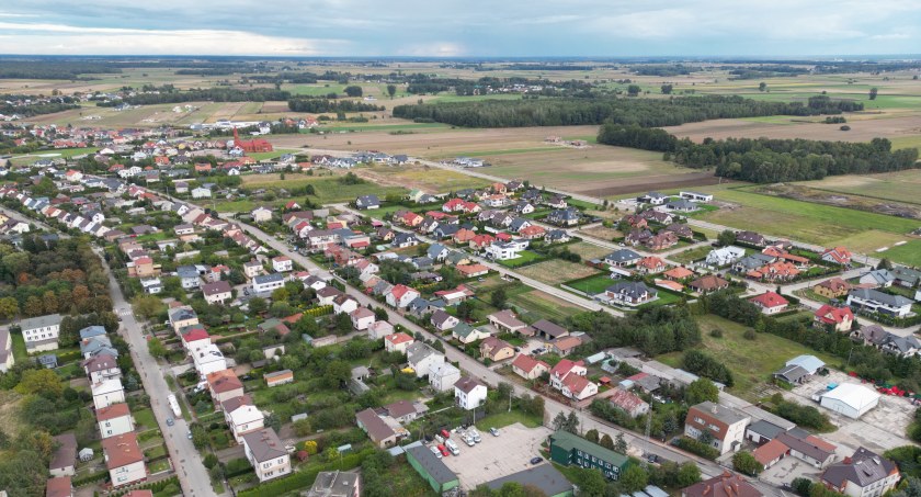 Zdjęcie: Fragment terenu powiatu wysokomazowieckiego z lotu ptaka