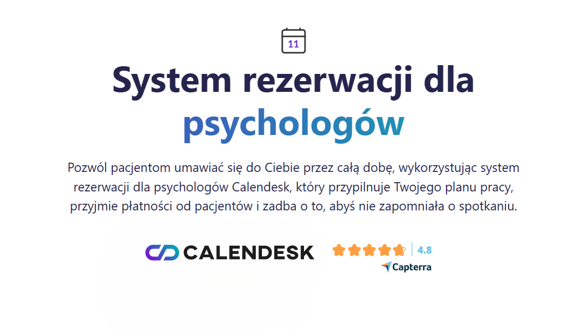 System rezerwacji dla psychologów Calendesk