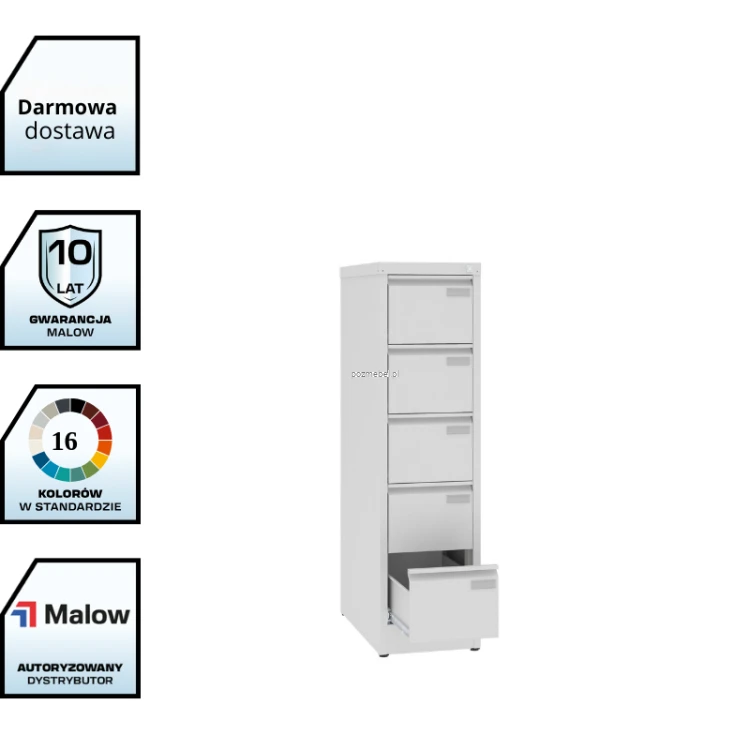 Szafka kartotekowa metalowa B5 SZK 318/1/5 Malow - 5 szufladowa