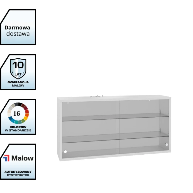 Metalowa wisząca szafka medyczna SZL 103 Malow – szeroka, przeszklona 100 cm