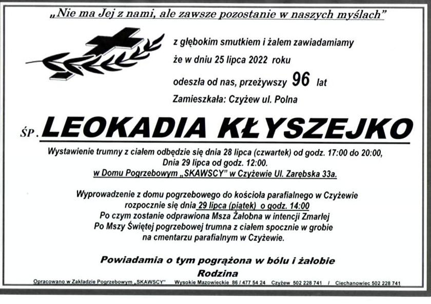 Leokadia Kłyszejko