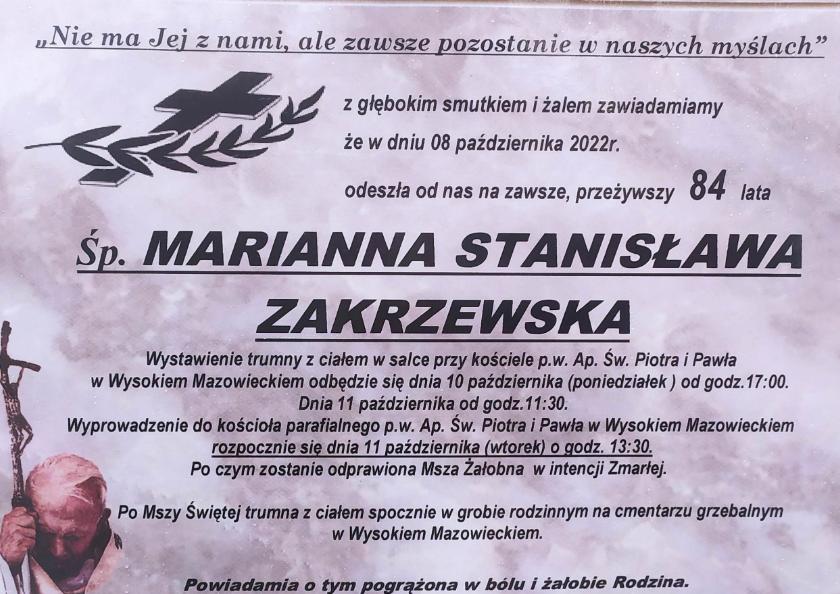 Marianna Stanisława  Zakrzewska