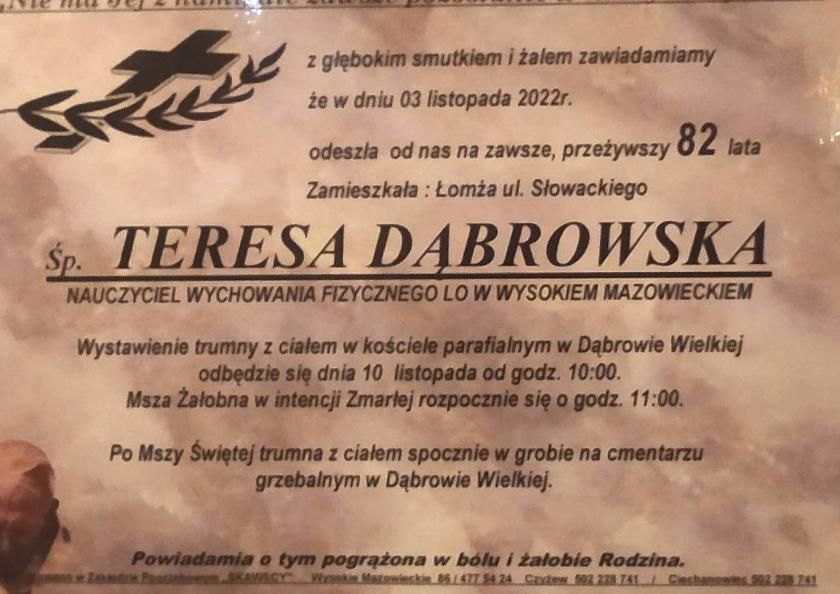 Teresa  Dąbrowska