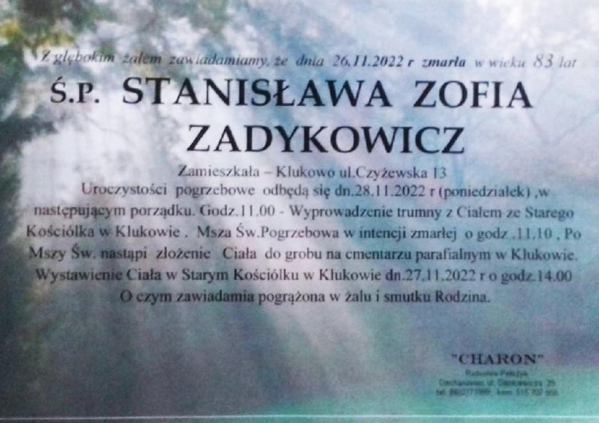 Stanisława Zofia Zadykowicz