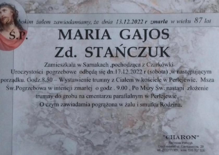 Maria Gajos zd. Stańczuk