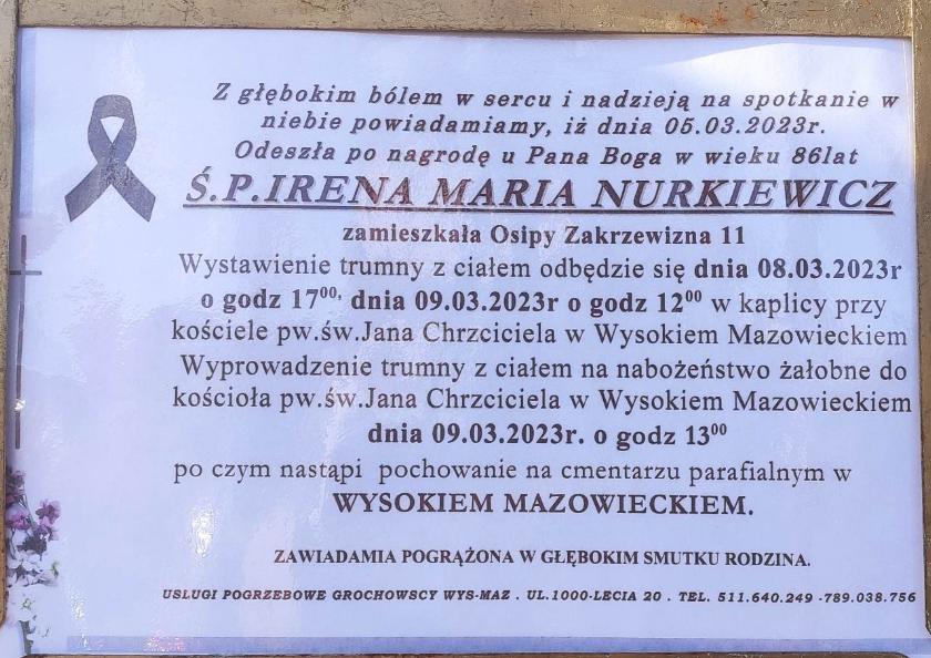 Irena Maria  Nurkiewicz