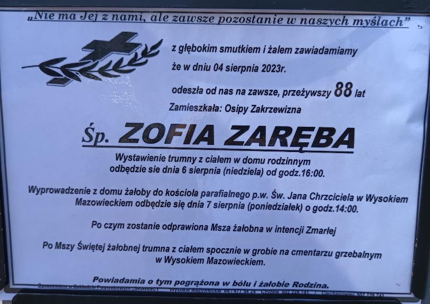 Zofia Zaręba