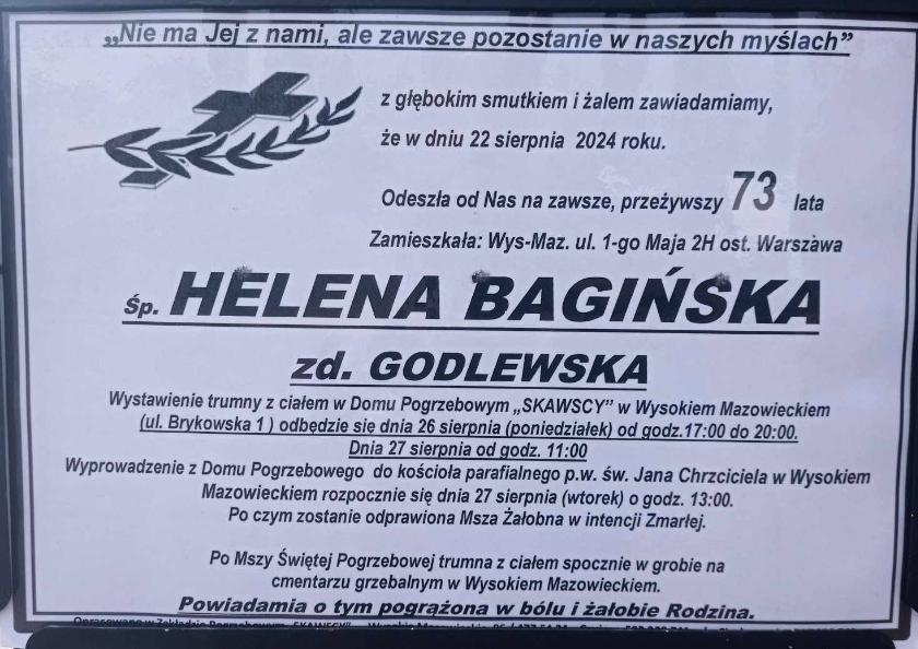 Helena  Bagińska zd. Godlewska