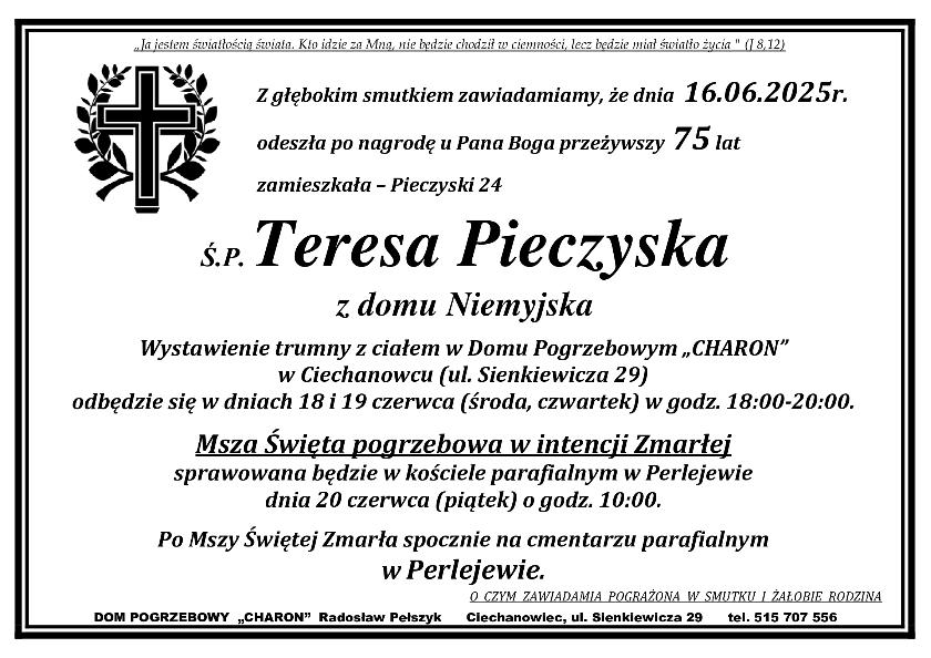 TERESA PIECZYSKA (z domu Niemyjska)