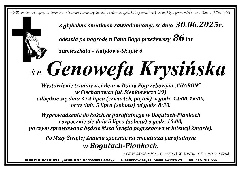 GENOWEFA KRYSIŃSKA