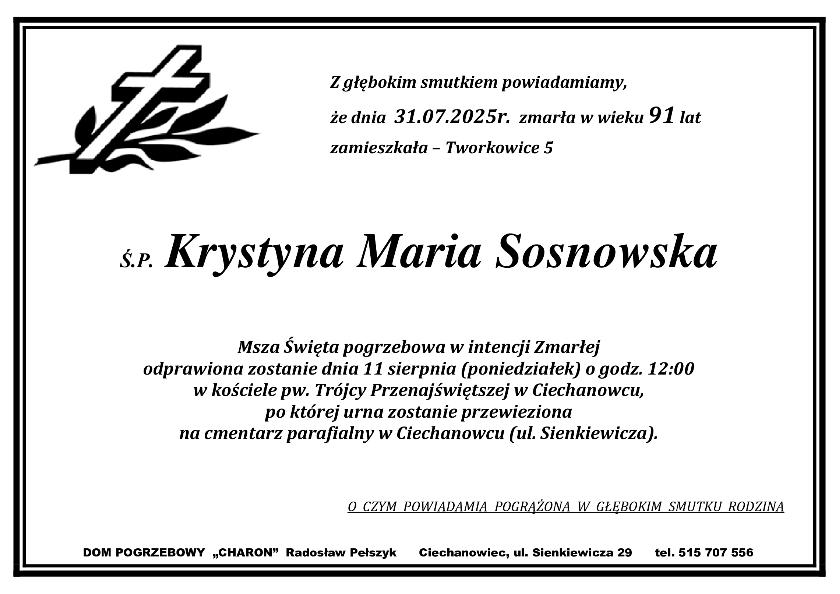 KRYSTYNA MARIA SOSNOWSKA