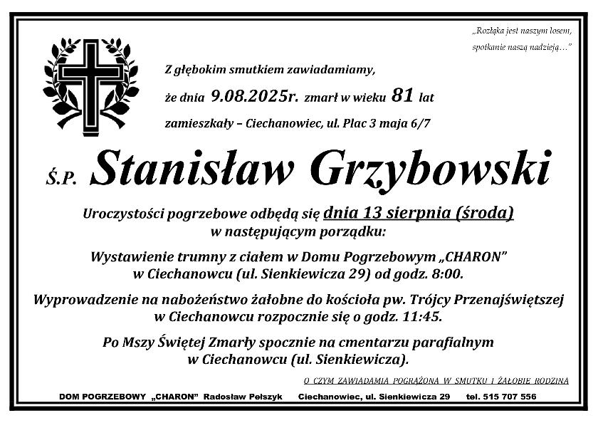 STANISŁAW GRZYBOWSKI