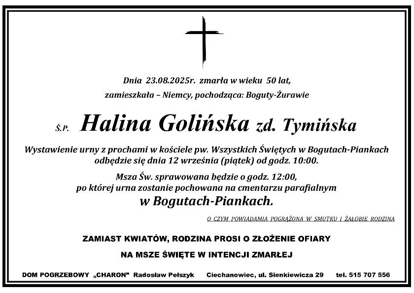HALINA GOLIŃSKA ZD TYMIŃSKA
