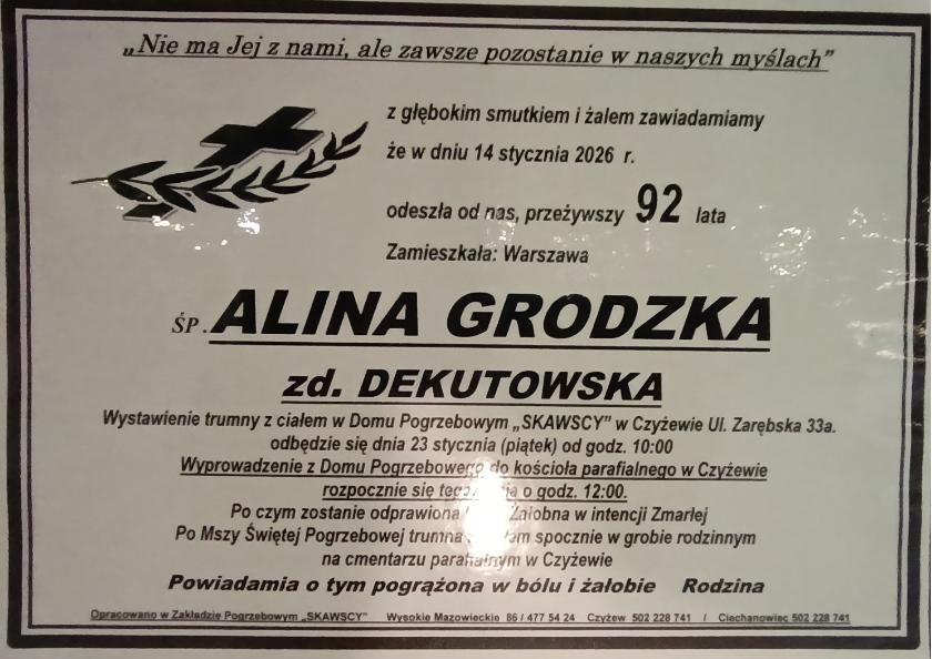 Alina Grodzka z d. Dekutowska