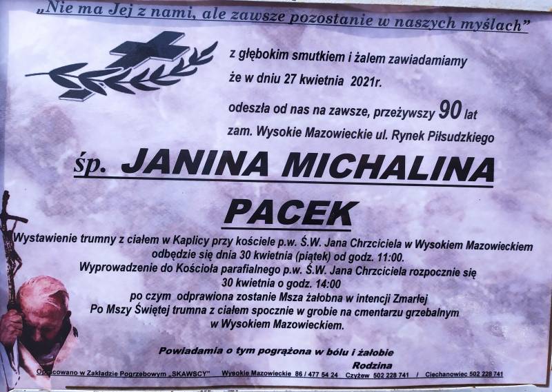 Janina Michalina Pacek