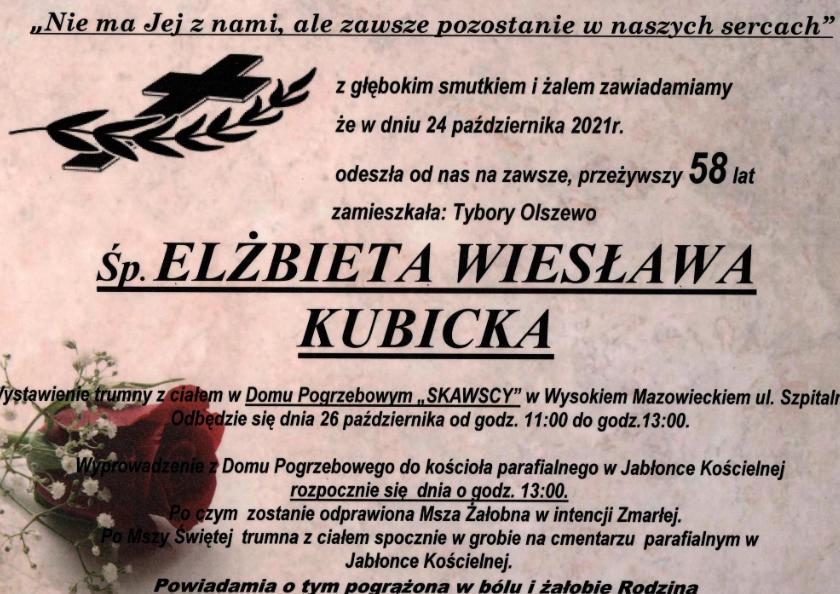 Elżbieta Wiesława Kubicka