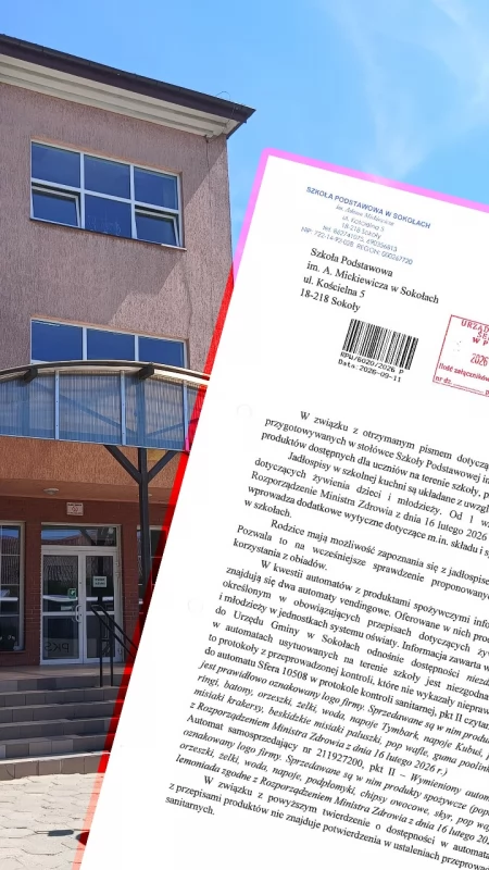 Szkolne obiady w Sokołach pod lupą radnego. Wójt i dyrektor odpowiadają na zastrzeżenia