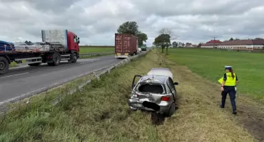 Wypadek na DK66 Wysokie Mazowieckie - Zambrów. Ciężarówka najechała na samochód osobowy 