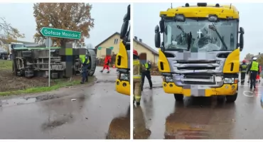 Ciężarówki zderzyły się na skrzyżowaniu w gm. Kulesze Kościelne [foto]