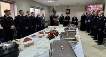 Spotkanie opłatkowe w Komendzie Powiatowej PSP w Wysokiem Mazowieckiem [foto]