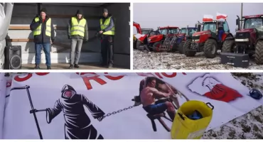 Sprzeciw wobec umowy Mercosur i zagrożeń dla hodowców. Rolnicy protestują przy DK66 Wysokie Mazowieckie - Zambrów [FOTO + VIDEO]