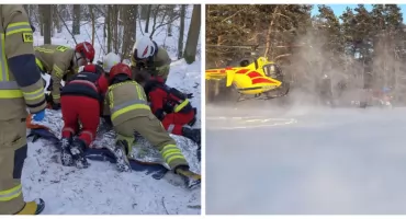 Wypadek podczas zjazdu na sankach. Dziecko trafiło do śmigłowca LPR 