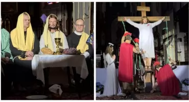 Inscenizacja Misterium Męki Pańskiej już po raz trzeci w Kuleszach Kościelnych. Zobacz film [FOTO + VIDEO]