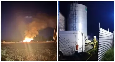 Tragiczny pożar w gminie Sokoły. Strażacy uratowali tylko trzy strusie [foto]