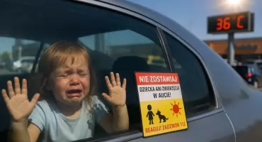 Przed nami gorące dni. Nie zostawiaj dzieci ani zwierząt w samochodzie