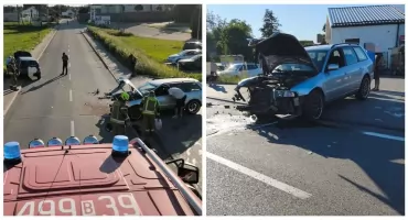 Kolizja dwóch osobówek w Kuleszach Kościelnych [foto]