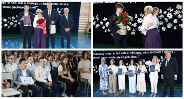 Wyjątkowe rozpoczęcie roku w SP1 w Wysokiem Mazowieckiem. Po 22 latach pożegnano dyrektor Małgorzatę Koc [FOTO]