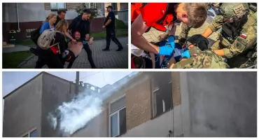 Atak z powietrza i ewakuacja budynku. To scenariusz ćwiczeń w Białymstoku [zdjęcia]